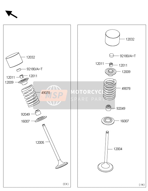 Kawasaki NINJA 250SL ABS 2015 Valvulas para un 2015 Kawasaki NINJA 250SL ABS