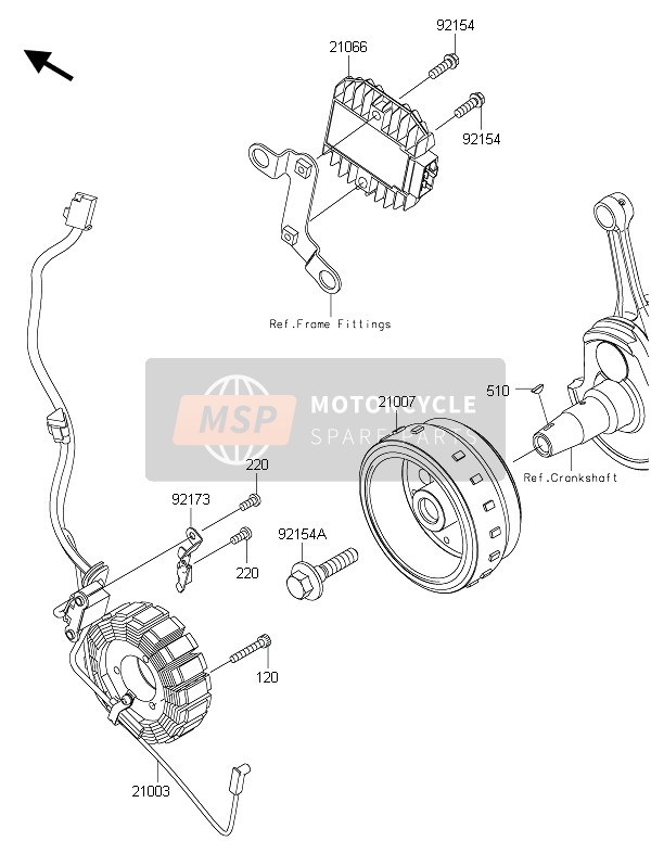 Kawasaki NINJA 250SL ABS 2015 Generator voor een 2015 Kawasaki NINJA 250SL ABS