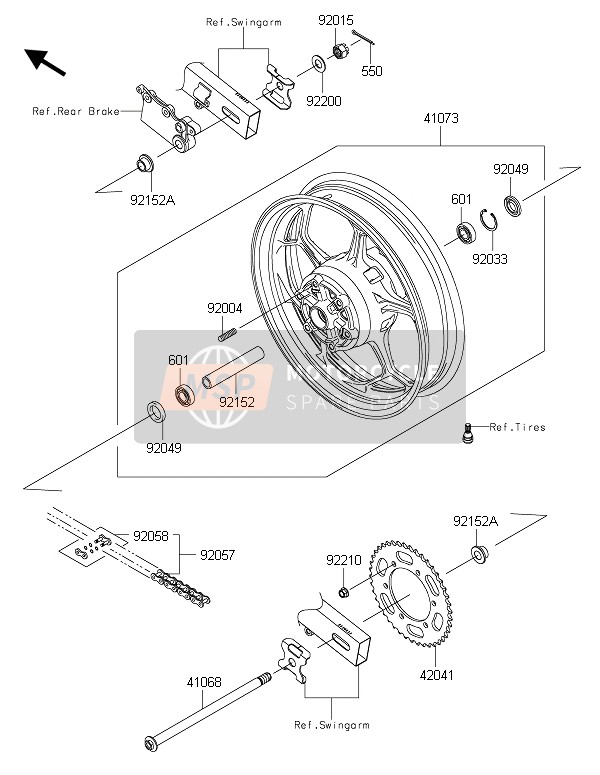 Kawasaki NINJA 250SL ABS 2015 Rear Hub for a 2015 Kawasaki NINJA 250SL ABS