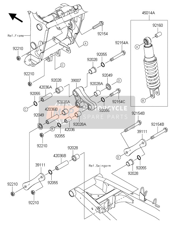 Kawasaki NINJA 300 2015 Suspensie & Schokdemper voor een 2015 Kawasaki NINJA 300