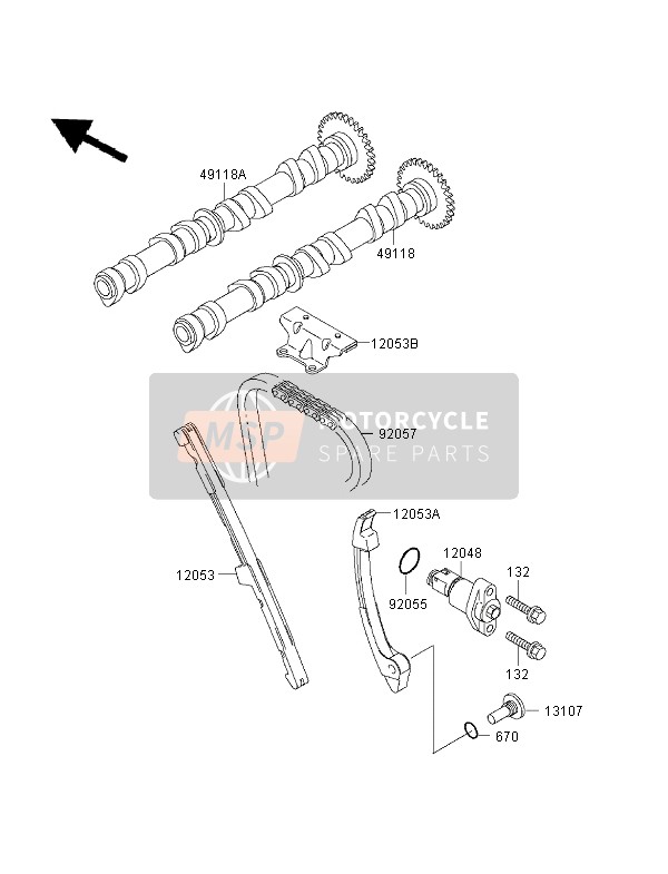 Kawasaki NINJA ZX-6R 1995 Camshaft & Tensioner for a 1995 Kawasaki NINJA ZX-6R