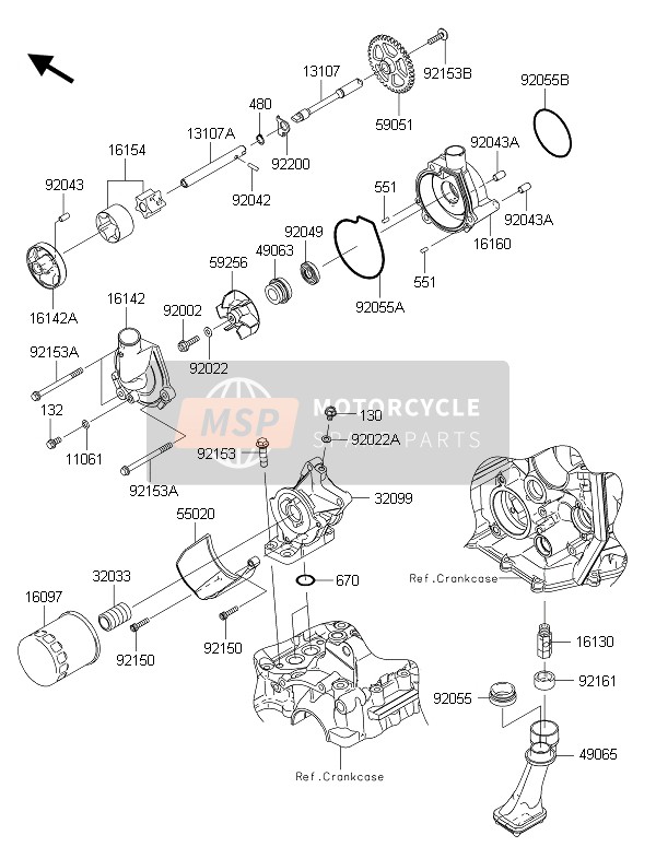 Kawasaki NINJA ZX-6R 2015 Oliepomp voor een 2015 Kawasaki NINJA ZX-6R