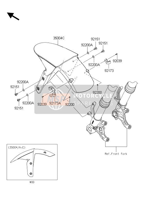 Kawasaki NINJA ZX-6R ABS 2015 Front Fender(S) for a 2015 Kawasaki NINJA ZX-6R ABS