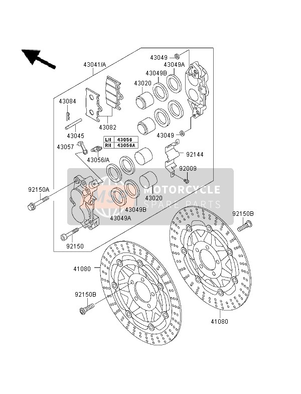 Kawasaki NINJA ZX-6R 1995 Front Brake for a 1995 Kawasaki NINJA ZX-6R