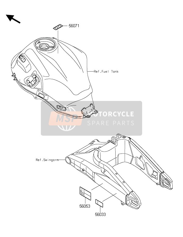 Kawasaki VERSYS 650 ABS 2015 Etiketten voor een 2015 Kawasaki VERSYS 650 ABS