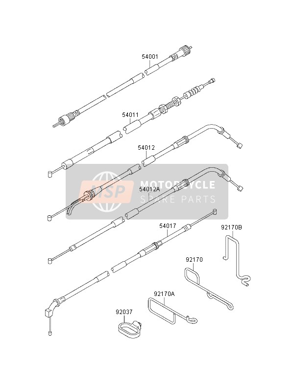 540121508, Cable Apertura Gas, Kawasaki, 0