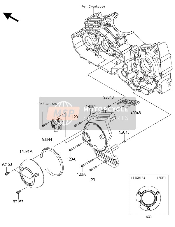 Kawasaki VULCAN 1700 VOYAGER ABS 2015 STEUERKETTENABDECKUNG für ein 2015 Kawasaki VULCAN 1700 VOYAGER ABS