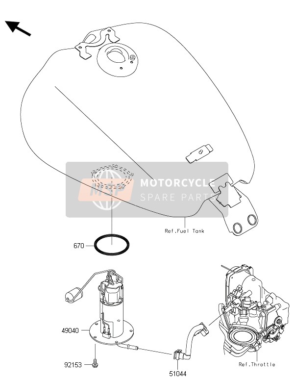 Kawasaki VULCAN 1700 VOYAGER ABS 2015 KRAFTSTOFFPUMPE für ein 2015 Kawasaki VULCAN 1700 VOYAGER ABS