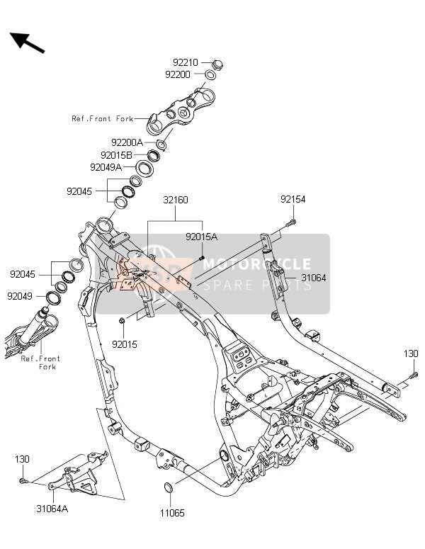 Kawasaki VULCAN 1700 VOYAGER ABS 2015 Frame for a 2015 Kawasaki VULCAN 1700 VOYAGER ABS