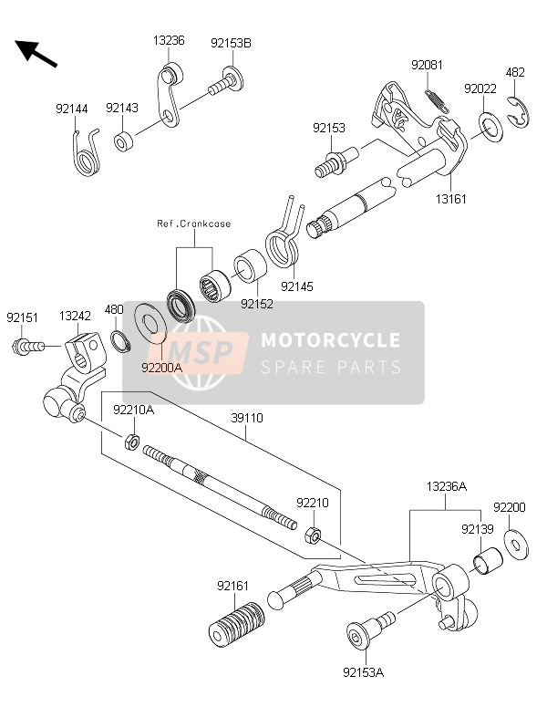 Kawasaki Z1000 2015 Gear Change Mechanism for a 2015 Kawasaki Z1000