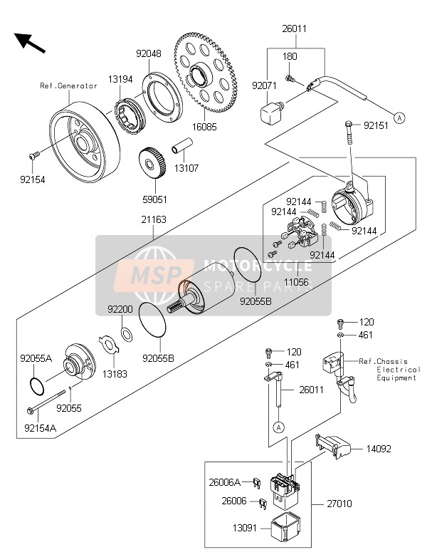 Kawasaki Z1000 2015 ANLASSER für ein 2015 Kawasaki Z1000