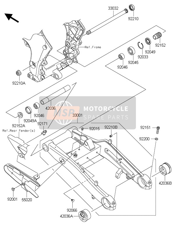 Kawasaki Z1000 2015 Swing Arm for a 2015 Kawasaki Z1000