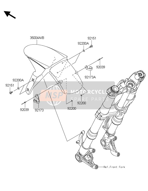 35004031051A, FENDER-FRONT, M.C.Gray, Kawasaki, 5