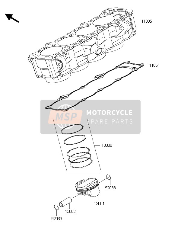 Kawasaki Z1000 ABS 2015 Cylinder & Piston(S) for a 2015 Kawasaki Z1000 ABS