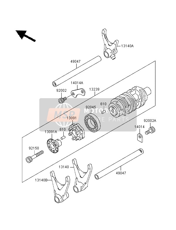 Gear Change Drum & Shift Fork