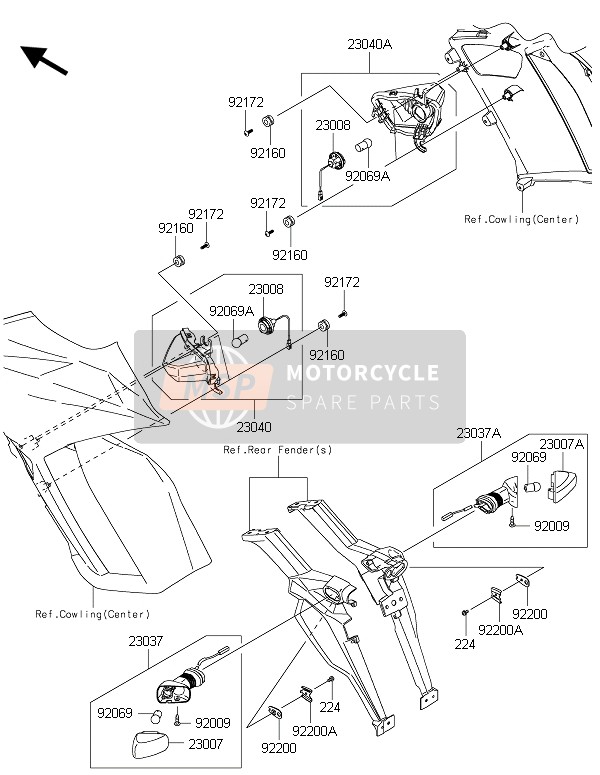 Kawasaki Z1000SX 2015 Turn Signals for a 2015 Kawasaki Z1000SX