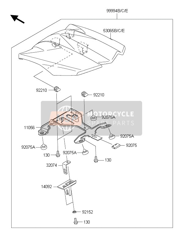 Kawasaki Z1000SX 2015 Accessory (Single Seat Cover) for a 2015 Kawasaki Z1000SX