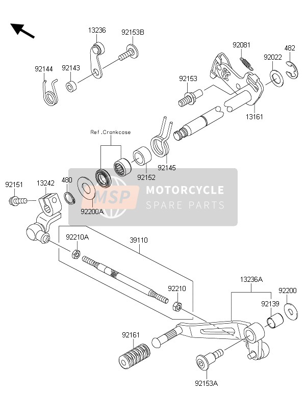 Kawasaki Z1000SX ABS 2015 Gear Change Mechanism for a 2015 Kawasaki Z1000SX ABS