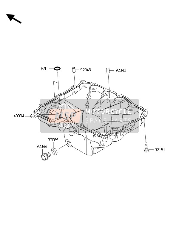 Kawasaki Z1000SX ABS 2015 Carter d'huile pour un 2015 Kawasaki Z1000SX ABS