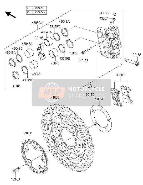 Kawasaki Z1000SX ABS 2015 Frein avant pour un 2015 Kawasaki Z1000SX ABS