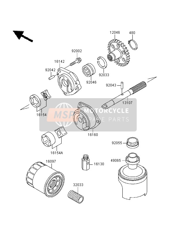 Kawasaki NINJA ZX-9R 1995 Oil Pump for a 1995 Kawasaki NINJA ZX-9R