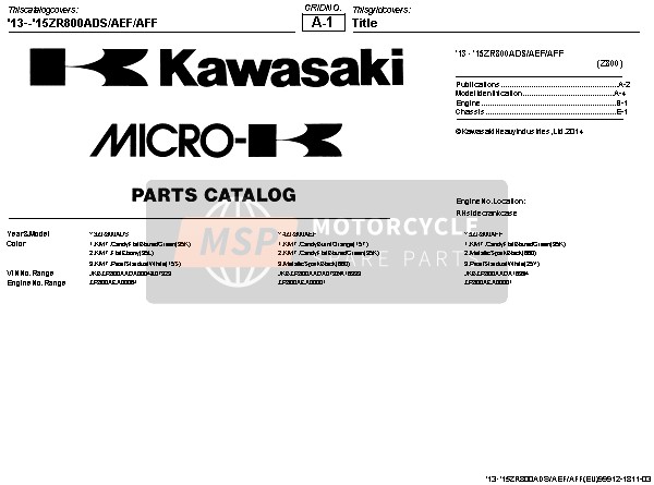Kawasaki Z800 2015 Title for a 2015 Kawasaki Z800