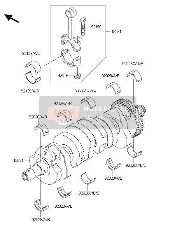 Kawasaki Z800 2015 Crankshaft for a 2015 Kawasaki Z800