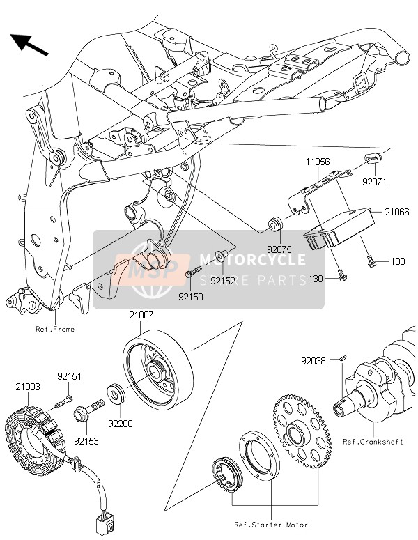 Kawasaki Z800 2015 GENERATOR für ein 2015 Kawasaki Z800