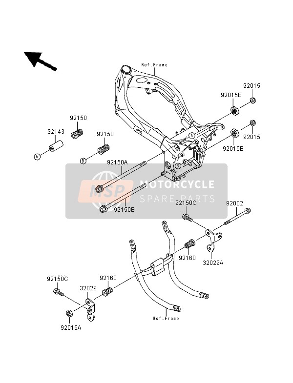 Kawasaki NINJA ZX-9R 1995 Frame Fittings for a 1995 Kawasaki NINJA ZX-9R