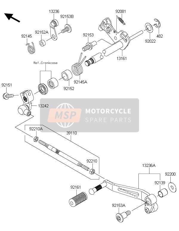 Kawasaki Z800 ABS 2015 Gear Change Mechanism for a 2015 Kawasaki Z800 ABS