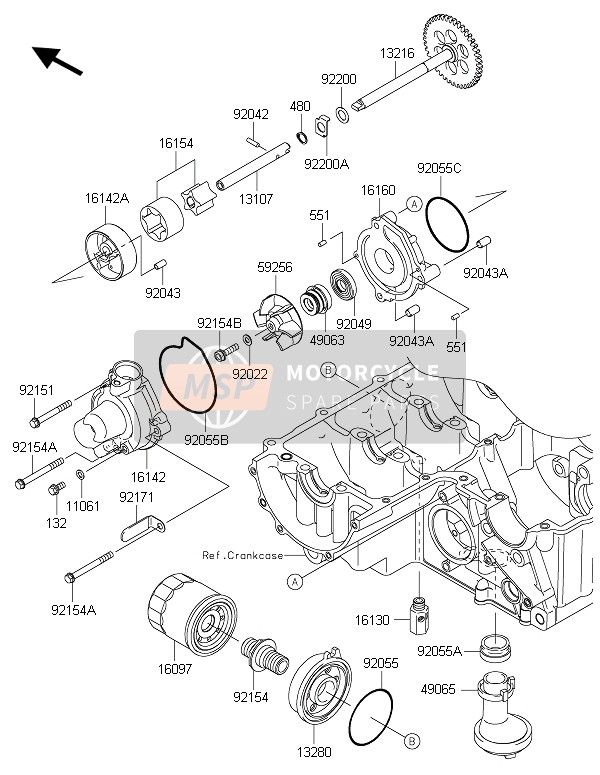 Kawasaki Z800 ABS 2015 Bomba de aceite para un 2015 Kawasaki Z800 ABS