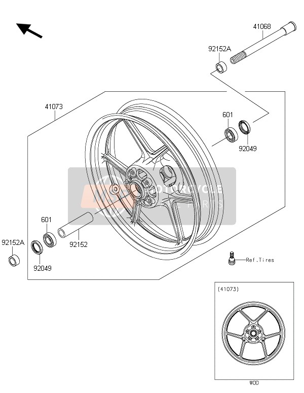 Kawasaki Z800 ABS 2015 Front Hub for a 2015 Kawasaki Z800 ABS