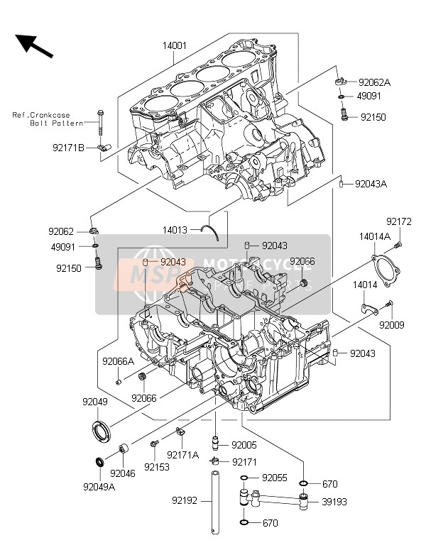 Kawasaki ZZR1400 ABS 2015 Carter pour un 2015 Kawasaki ZZR1400 ABS