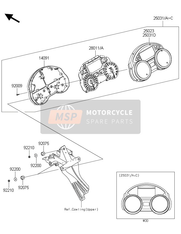 250315029, METER-ASSY,Uppcase, Kawasaki, 0