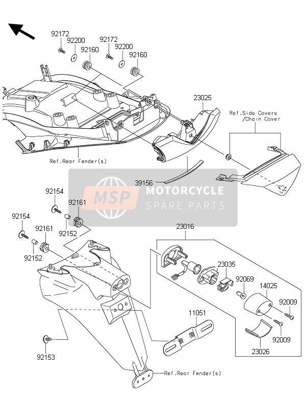 Kawasaki ZZR1400 ABS 2015 Tail Light(S) for a 2015 Kawasaki ZZR1400 ABS