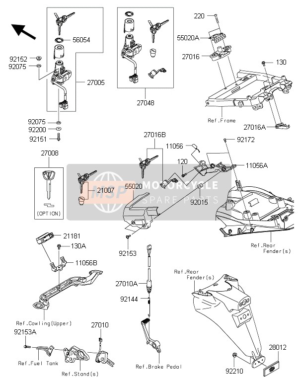 Kawasaki ZZR1400 ABS 2015 Ignition Switch for a 2015 Kawasaki ZZR1400 ABS