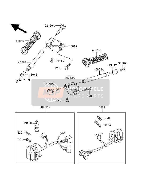 Kawasaki NINJA ZX-9R 1995 Handlebar for a 1995 Kawasaki NINJA ZX-9R