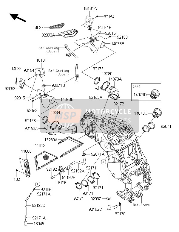 Kawasaki 1400GTR ABS 2016 Filtro de aire para un 2016 Kawasaki 1400GTR ABS