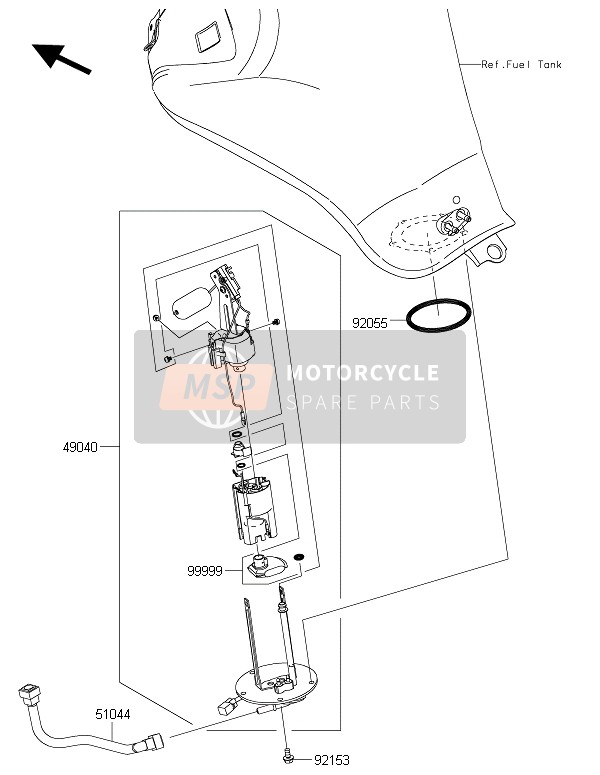 Kawasaki ER-6F ABS 2016 KRAFTSTOFFPUMPE für ein 2016 Kawasaki ER-6F ABS