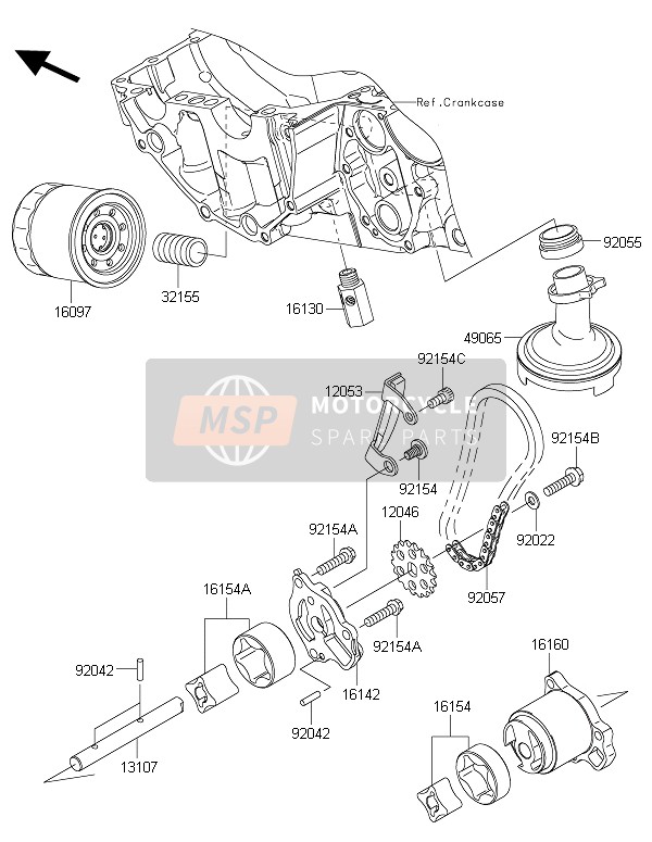 Kawasaki ER-6F ABS 2016 Pompa dell'olio per un 2016 Kawasaki ER-6F ABS