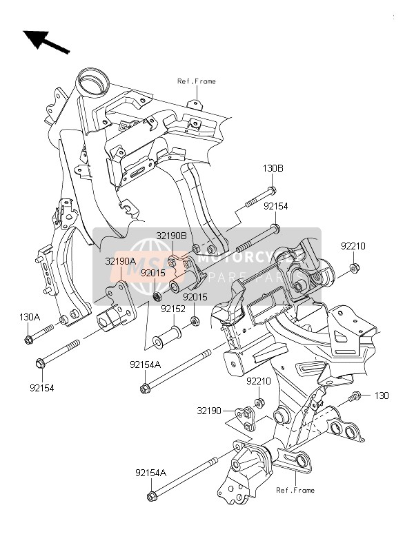 Kawasaki ER-6F ABS 2016 Montaje del motor para un 2016 Kawasaki ER-6F ABS