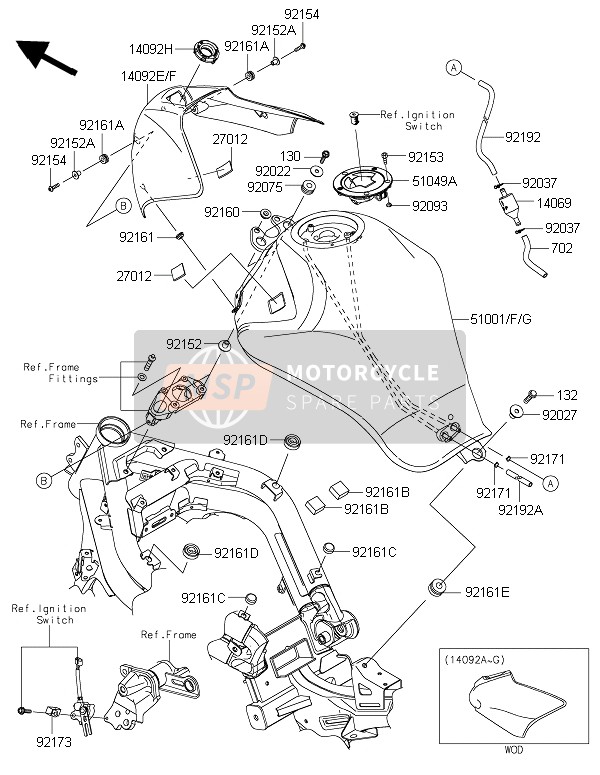 14092073151A, Cover, Tank, M.C.Gray, Kawasaki, 1