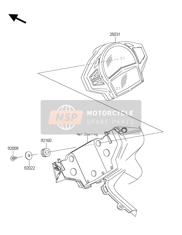 Kawasaki ER-6F ABS 2016 Meter(S) for a 2016 Kawasaki ER-6F ABS