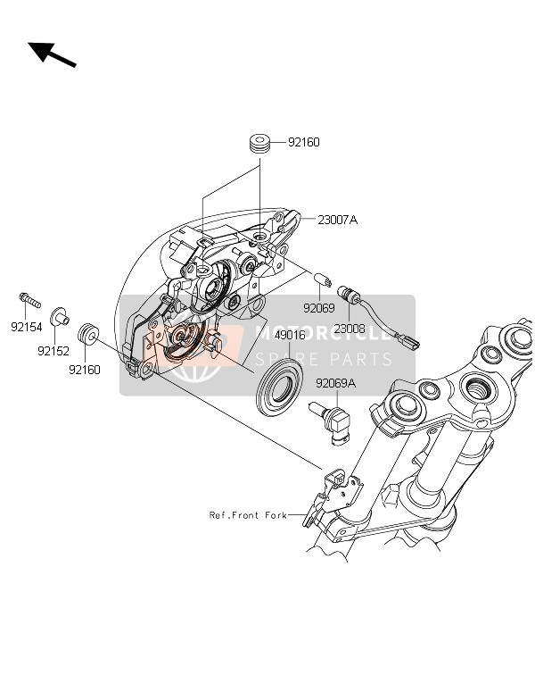 230070195, LENS-COMP,Head Lamp, Kawasaki, 1