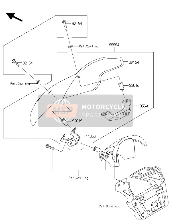 Kawasaki ER-6N 2016 ZUBEHÖR (DEFLEKTOR) für ein 2016 Kawasaki ER-6N