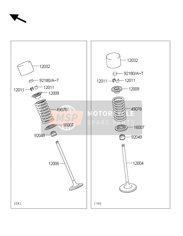 Kawasaki ER-6N ABS 2016 Valves for a 2016 Kawasaki ER-6N ABS