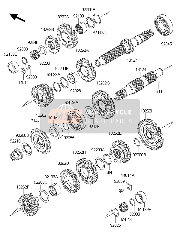 Kawasaki ER-6N ABS 2016 Trasmissione per un 2016 Kawasaki ER-6N ABS