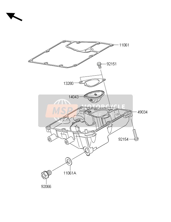 Kawasaki ER-6N ABS 2016 Carter d'huile pour un 2016 Kawasaki ER-6N ABS