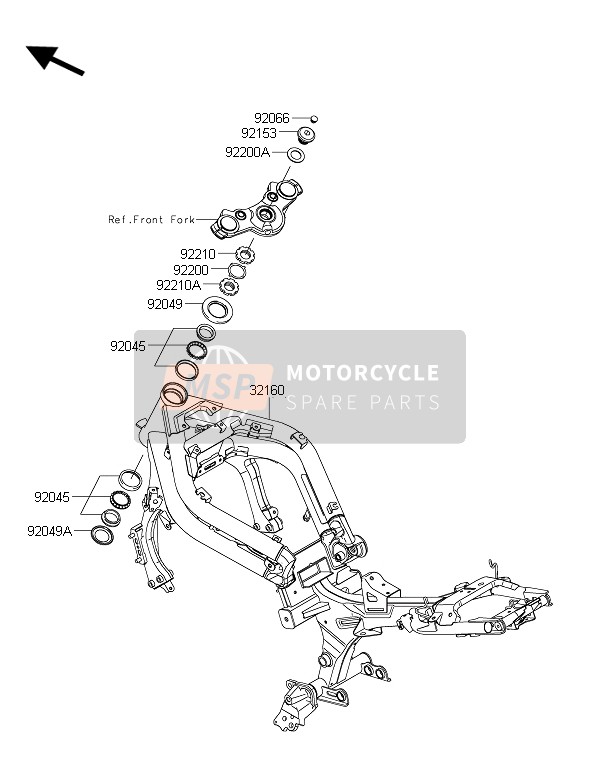 Kawasaki ER-6N ABS 2016 Frame voor een 2016 Kawasaki ER-6N ABS