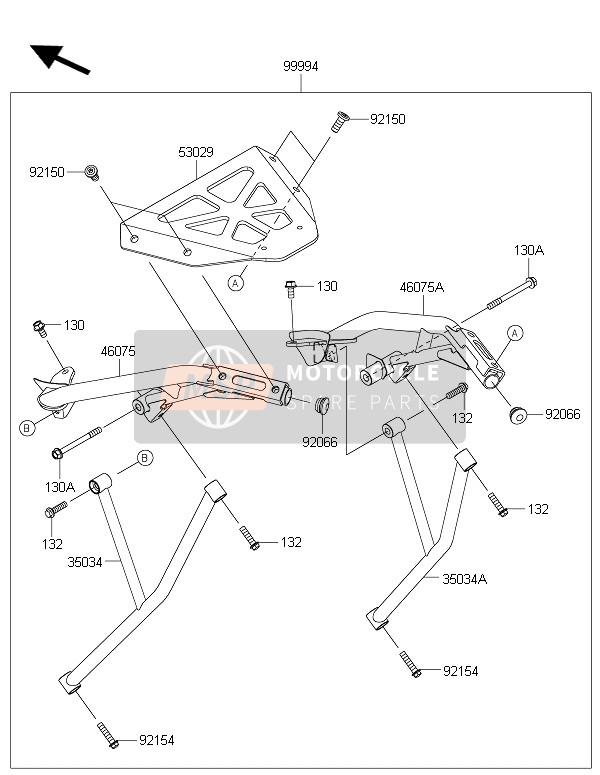 Kawasaki ER-6N ABS 2016 Accessorio (Staffa per top case) per un 2016 Kawasaki ER-6N ABS